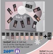 Sorbet Work It Gift Set(Pro Gel Nude Colours 9X5ml/Pro Gel Top Coat 5ml)