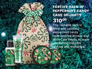 Festive Sack Of Peppermint Candy Cane Delights