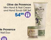 Olive De Provence Mini Hand & Nail Cream And Hand Scrub Gift Set