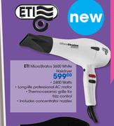 ETI Micro Stratos 3600 White Hairdryer