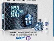 Diesel Only The Brave Gift Set EDT-35ml & Deodorant-75ml