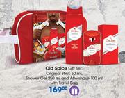 Old Spice Gift Set: Original Stick-50ml, Shower Gel-250ml & Aftershave-100ml With Travel Bag