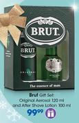 Brut Gift Set Original Aerosol 120ml And Aftershave Lotion 100ml
