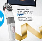 Babyliss For Men Cordless Clipper 41mm With Beard Comb E971E