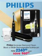 Philips Sonicare Diamond Clean Black Or White Rechargeable Toothbrush-Each