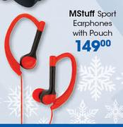 MStuff Sport Earphones With Pouch