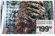 Uncooked Butterflied Leg Of Lamb With Rub-Per Kg