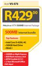 Acer V5-573-On MTN 500MB Internet Package