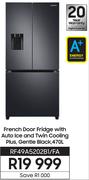 Samsung 470L French Door Fridge With Auto Ice & Twin Cooling Plus (Gentle Black) RF49A5202B1/FA