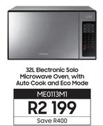 Samsung 32L Electronic Solo MWO With Auto Cook & Eco Mode ME0113M1
