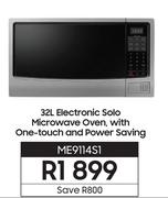 Samsung 32L Electronic Solo MWO With One Touch & Power Saving ME9114S1