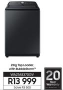 Samsung 21Kg Top Loader With Bubble Storm WA21A8370GV