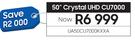 Samsung 50" Crystal UHD UA50CU7000KXXA