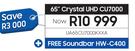 Samsung 65" Crystal UHD UA65CU7000KXXA