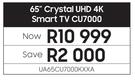 Samsung 65" Crystal UHD 4K Smart TV CU7000 UA65CU7000KXXA