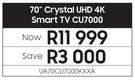 Samsung 70" Crystal UHD 4K Smart TV CU7000 UA70CU7000KXXA