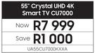 Samsung 55" Crystal UHD 4K Smart TV CU7000 UA55CU7000KXXA