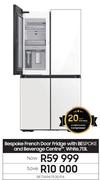 Samsung 713L Bespoke French Door Fridge With Bespoke & Beverage Centre White RF71A967535/FA