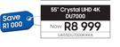 Samsung 55" Crystal UHD 4K DU7000 UA55DU7000KXXA