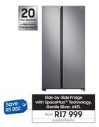 Samsung 647L Side By Side Fridge With Space Max Technology Gentle Silver RS62R5011M9/FA