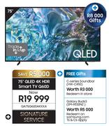 Samsung 75" QLED 4K HDR Smart TV Q60D QA75Q60DAKXXA