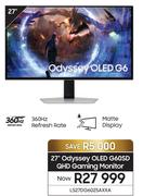 Samsung 27" Odyssey OLED G60SD QHD Gaming Monitor LS27DG602SAXXA