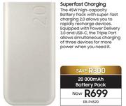 Samsung 20000mAh Battery Pack EB-P4520