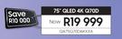 Samsung 75" QLED 4K Q70D QA75Q70DAKXXA Television