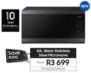 Samsung 40Ltr Black Stainless Steel Microwave MS40DG5504AGFA
