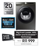Samsung 9Kg Front Loader With Steam And Ecobubble Technology WW90T554DAN