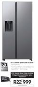 Samsung 617L Gentle Silver Side By Side Fridge Plumbed Water & Ice Dispenser RS65DG54R3S9FA