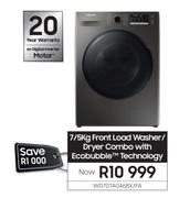 Samsung 7/5Kg Front Load Washer/Dryer Combo With Ecobubble Technology WD70TA046BX/FA