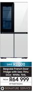 Samsung 704L Bespoke Grench Door Fridge With See Thru Door White RF71DB975012FA