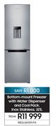 Samsung 321L Bottom Mount Freezer With Water Dispenser & Cool Pack Inox Stainless RB33J3611S9/FA