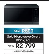 Samsung 40L Solo Microwave Oven Black MS40DG5504AGFA