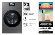 Samsung 18/11Kg Bespoke AI Washer/Dryer Combo With Heat Pump WD18DB8995BZFA+Galaxy A56 5G