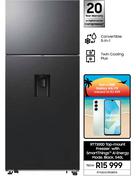 Samsung 540L RT7300D Top Mount Freezer With Smart Things AI Energy Mode Black RT53DG7B10B1FA