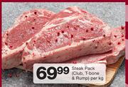 Steak Pack(Club, T-Bone & Rump-Per Kg