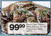 Black Tiger Prawns-800g (Approx. 31-40 Prawns Per 800g Nett)