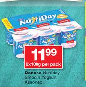 Danone Nutriday Smooth Yoghurt Assorted-6x100g Per Pack