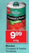 Rhodes Chopped & Peeled Tomatoes-410g