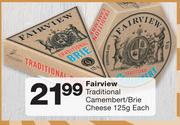Fairview Traditional Camembert/Brie Cheese-125g Each