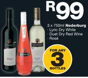 Nederburg Lyric Dry White, Duet Dry Red Wine, Rose-3x750ml