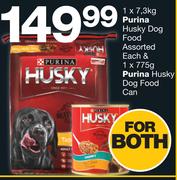 Purina Husky Dog Food Assorted 7.3Kg & 775g Dog Food Can