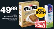 Bokomo Weet-Bix 1.35Kg & 1Ltr Clover Long Life Milk Assorted-Each
