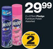 Pledge Furniture Polish Assorted-2x275ml