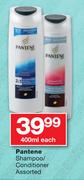 Pantene Shampoo/Conditioner Assorted-400ml Each