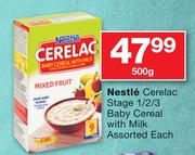 Nestle Cerelac Stage 1/2/3 Baby Cereal With Milk Assorted-500g Each