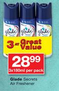 Glade Secrets Air Freshener-3x180ml Per Pack