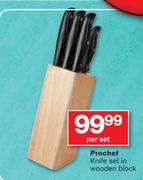 Prochef Knife Set In Wooden Block-Per Set